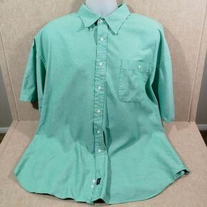 Levi's Dockers Men's Green Button-Up Short Sleeve Shirt #1